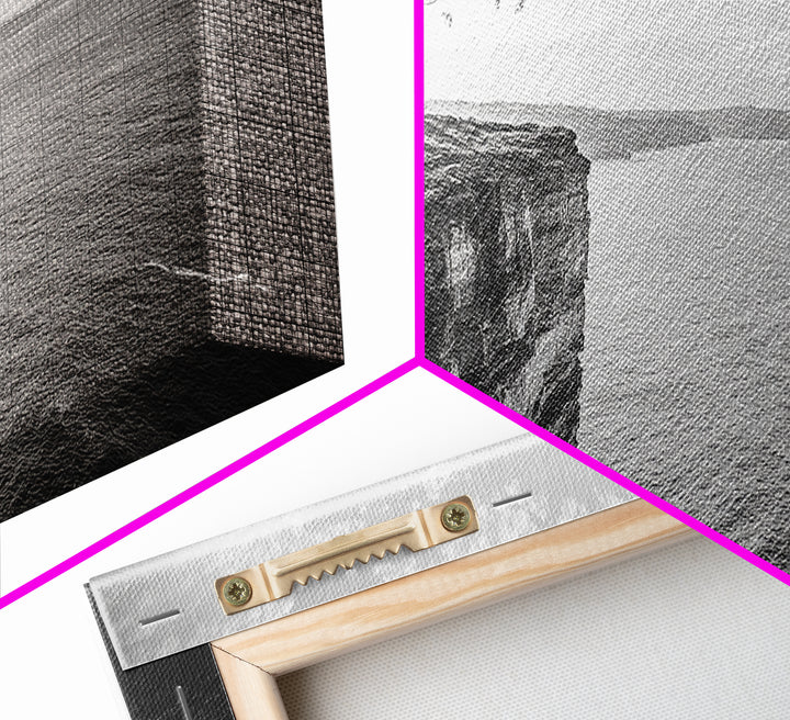 Coastal Cliff Tree, Ocean Horizon, Nature Photography, Framed Canvas Print, Minimalist Wall Art, Living Room Decor, Modern Landscape