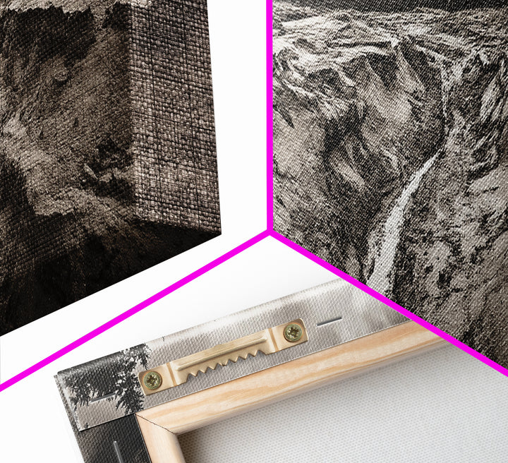 Rugged Riverbed Path, Forest Edge, Moody Terrain, Earthy Scene, Framed Canvas Print, Rustic Cabin Art, Autumn Entryway Decor