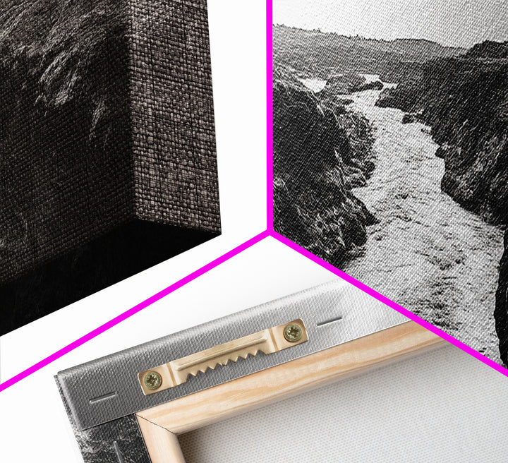 River Canyon, Rugged Cliffs, Dramatic Valley, Wild Terrain, Framed Canvas Print, Adventure Wall Art, Office Decor, Nature Photography Style