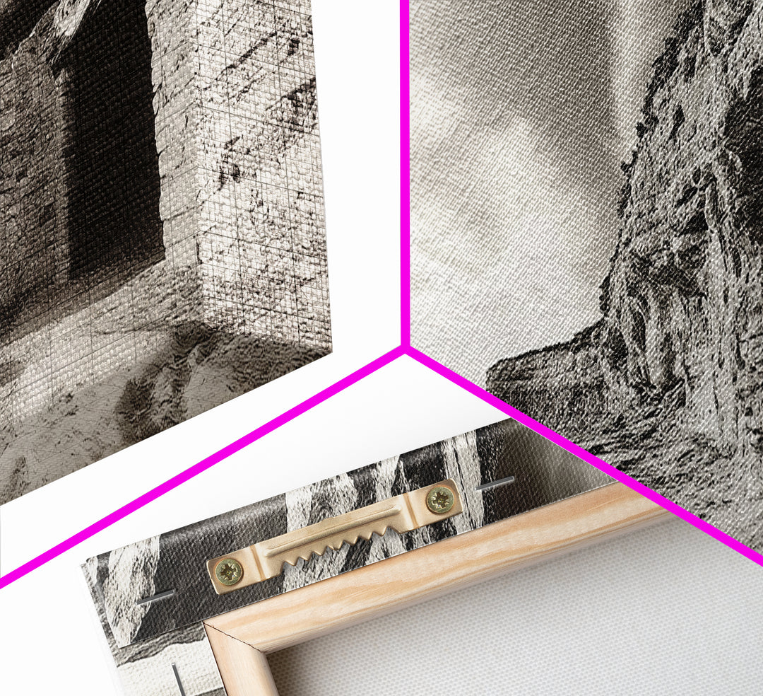 Ancient Cliff Dwelling, Desert Horizon, Southwest Landscape, Canvas Print, Neutral Earth Tones, Rustic Decor, Entryway Wall Art, Western Vibes