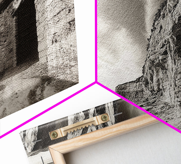 Ancient Cliff Dwelling, Desert Horizon, Southwest Landscape, Canvas Print, Neutral Earth Tones, Rustic Decor, Entryway Wall Art, Western Vibes