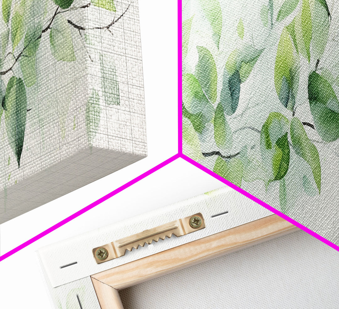 Botanical Art Print - Framed Canvas Print - Eucalyptus Art - Garden Print - Large Gallery Wrap Ready To Hang Wall Art, Optional Frame