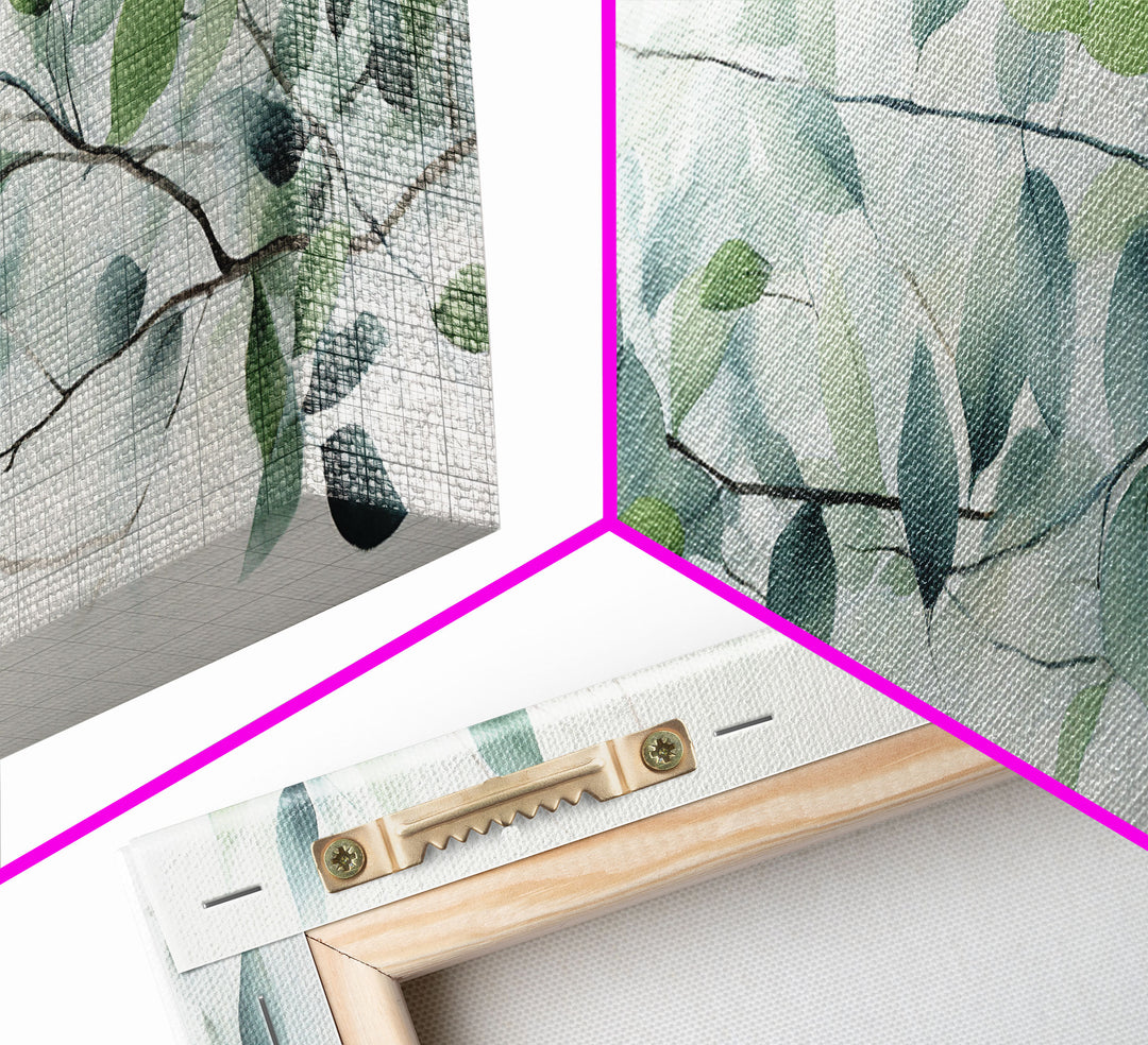 Botanical Art Print - Framed Canvas Print - Eucalyptus Art - Garden Print - Large Gallery Wrap Ready To Hang Wall Art, Optional Frame