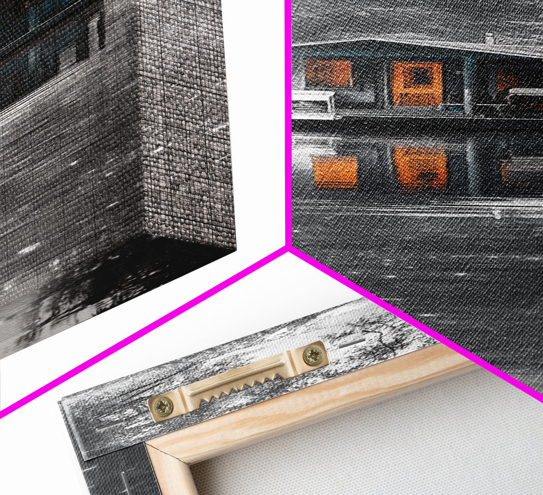 Cabin Reflection, Lake House Art, Cozy Forest Home, Canvas Print, Winter Wall Decor, Rustic Bedroom Artwork, Cabin Lover Gift