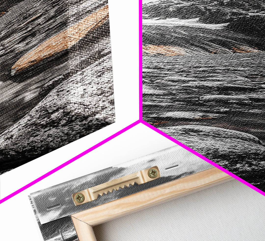 Rocky Peak, Wilderness Art, Orange Accent, Moody Landscape, Framed Canvas Print, Office Decor, Fall Mountainscape Photography