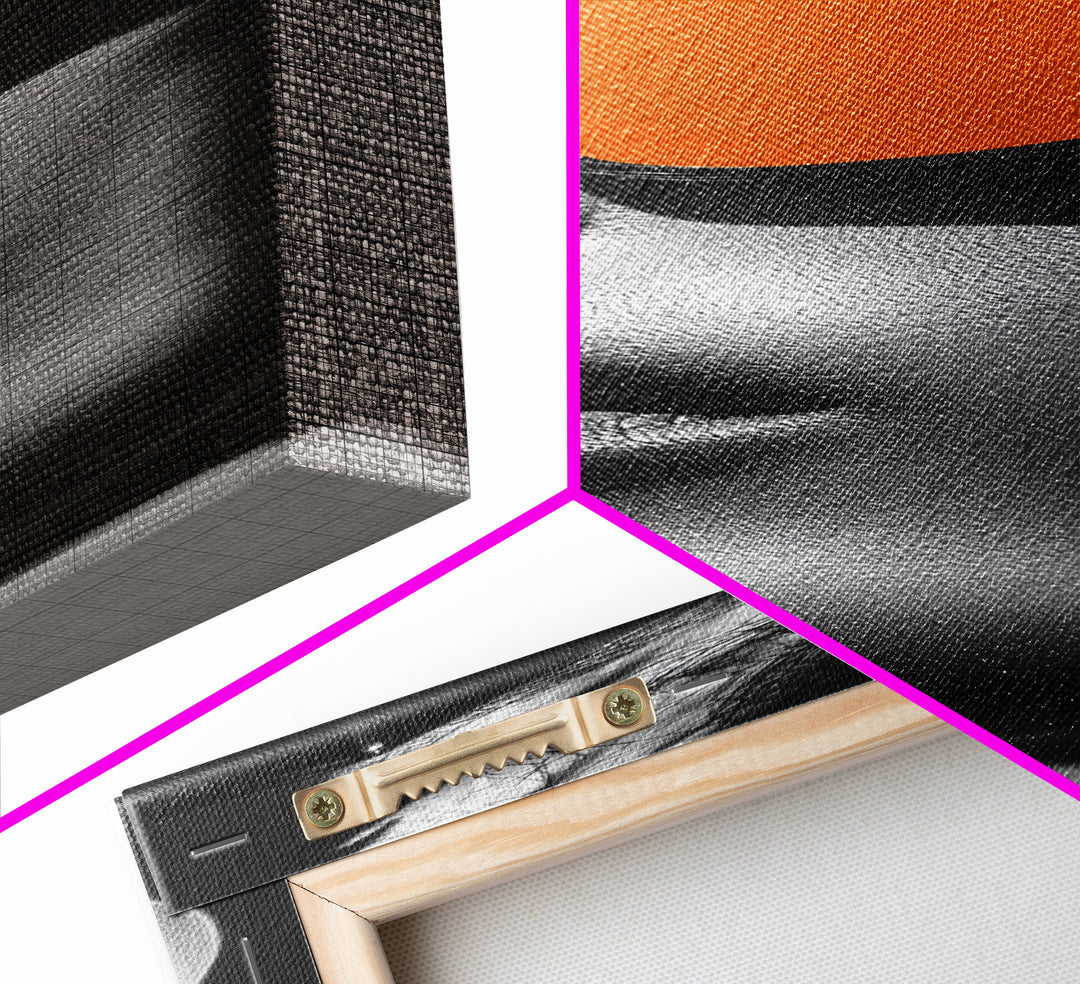 Bold Sunglasses, Fashion Portrait, Orange Aesthetic, Modern Minimalism, Framed Canvas Print, Bedroom Wall Art, Editorial Wall Decor