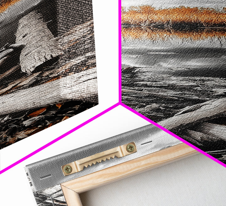 Autumn River, Nature Scene, Golden Reeds, Rustic Beauty, Framed Canvas Print, Fall Decor, Cabin Wall Art, Nature Lover Gift, Country Home