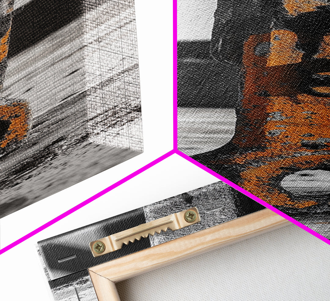 Industrial Detail, Rusty Metal, Minimalist Style, Grunge Wall Decor, Framed Canvas Print, Garage Art, Man Cave Wall Art