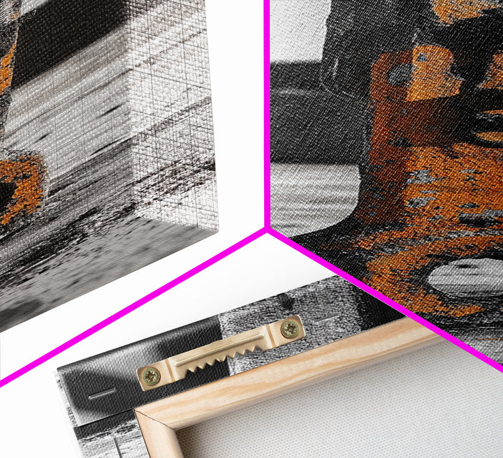 Industrial Detail, Rusty Metal, Minimalist Style, Grunge Wall Decor, Framed Canvas Print, Garage Art, Man Cave Wall Art