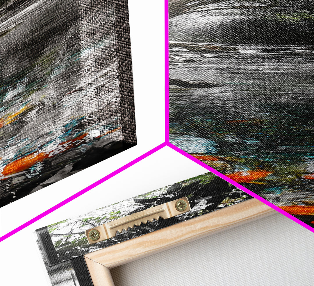 Koi Pond, Peaceful Water, Zen Garden Vibes, Orange Fish, Reflective Nature, Framed Canvas Print, Serene Bedroom Wall Art, Living Room Art