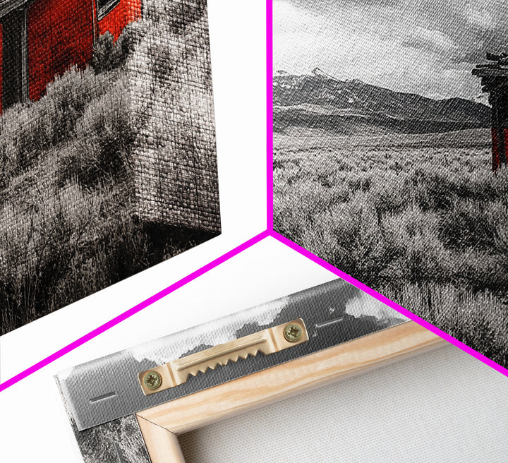 Cowboy Life, Red Shack, Desert Scene, American West, Canvas Print, Rustic Western Decor, Man Cave Wall Art, Adventure Aesthetic