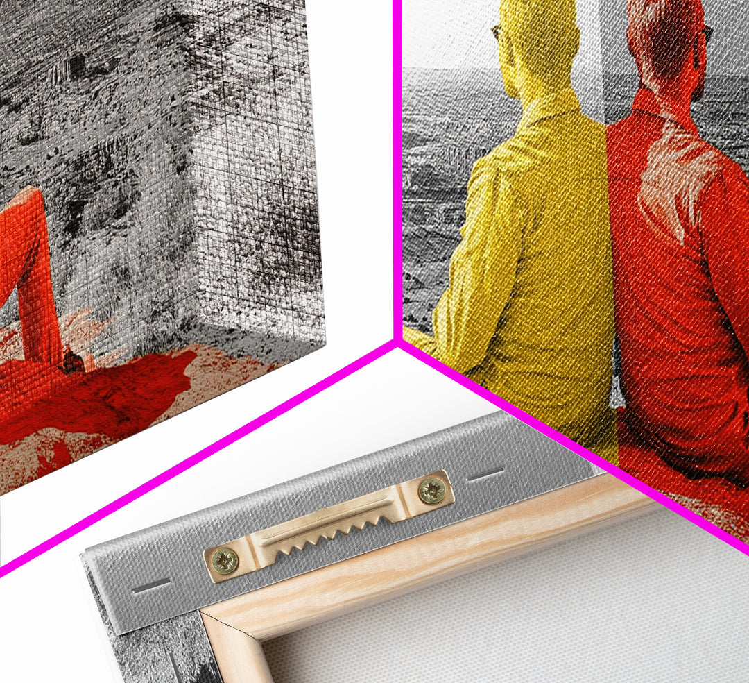 Dual Tone Journey, Conceptual Landscape Art, Contemporary Travel Decor, Mindful Wall Accent, Framed Canvas Print, Office or Study Art