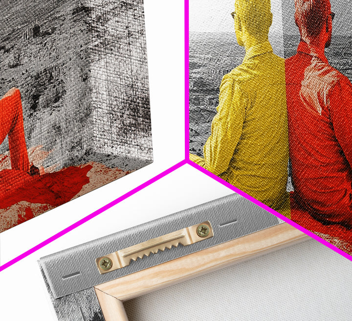 Dual Tone Journey, Conceptual Landscape Art, Contemporary Travel Decor, Mindful Wall Accent, Framed Canvas Print, Office or Study Art