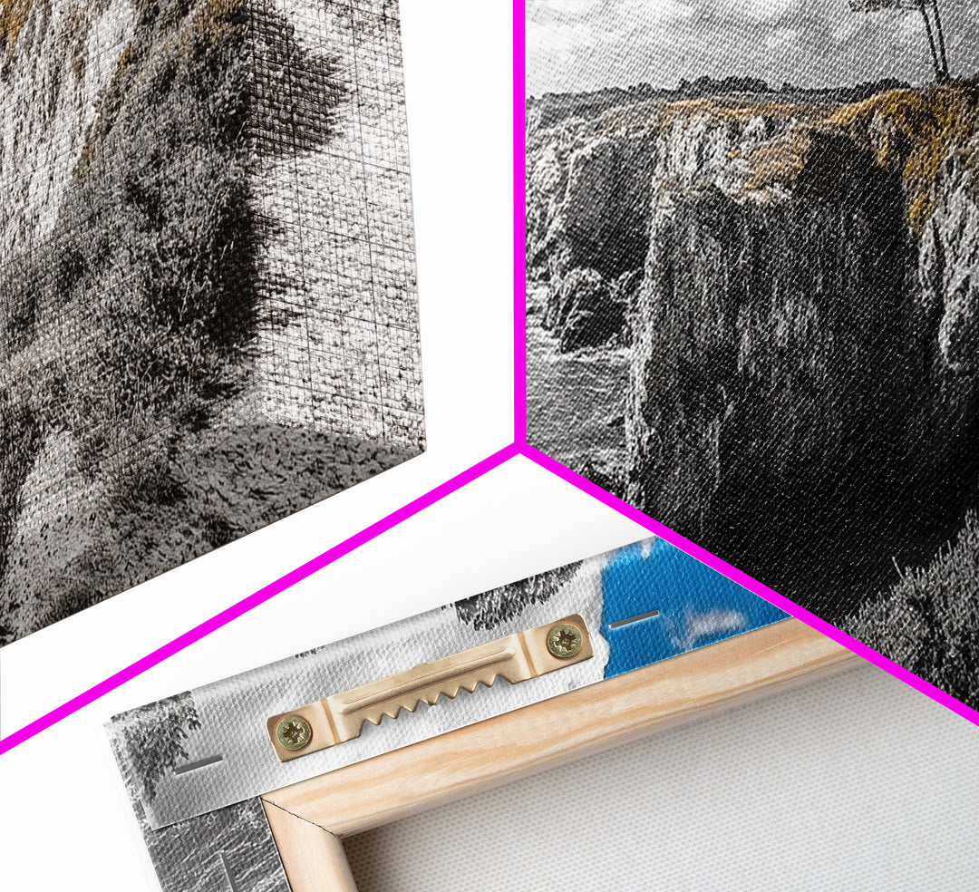 Coastal View, Cliffside Trees, Ocean Horizon, Nature Escape, Canvas Print perfect coastal wall art, minimalist home decor, bathroom art