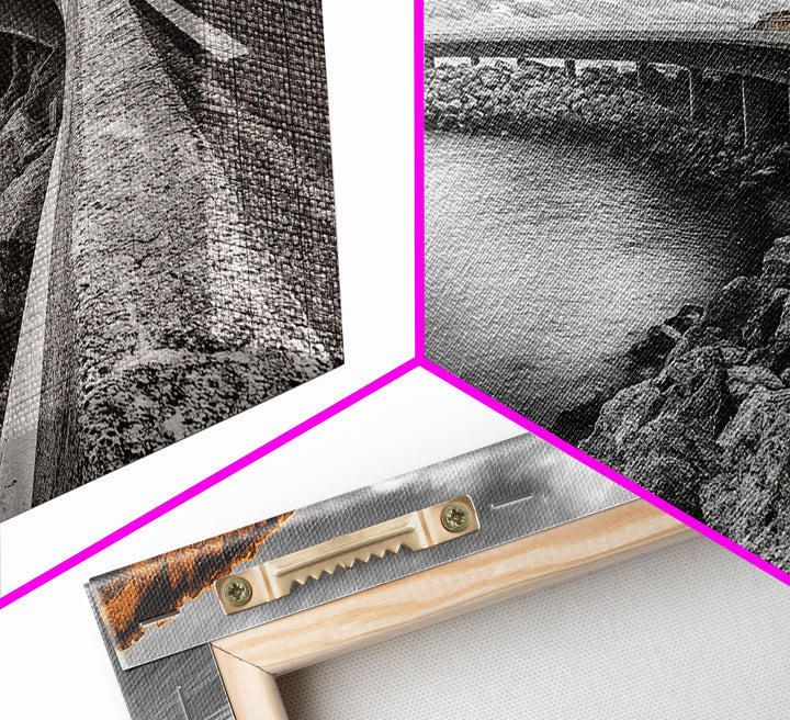 Cliffside Road, Autumn Drive, Ocean View, Stormy Sky, Canvas Print fall landscape art, modern hallway decor, minimalist travel scene