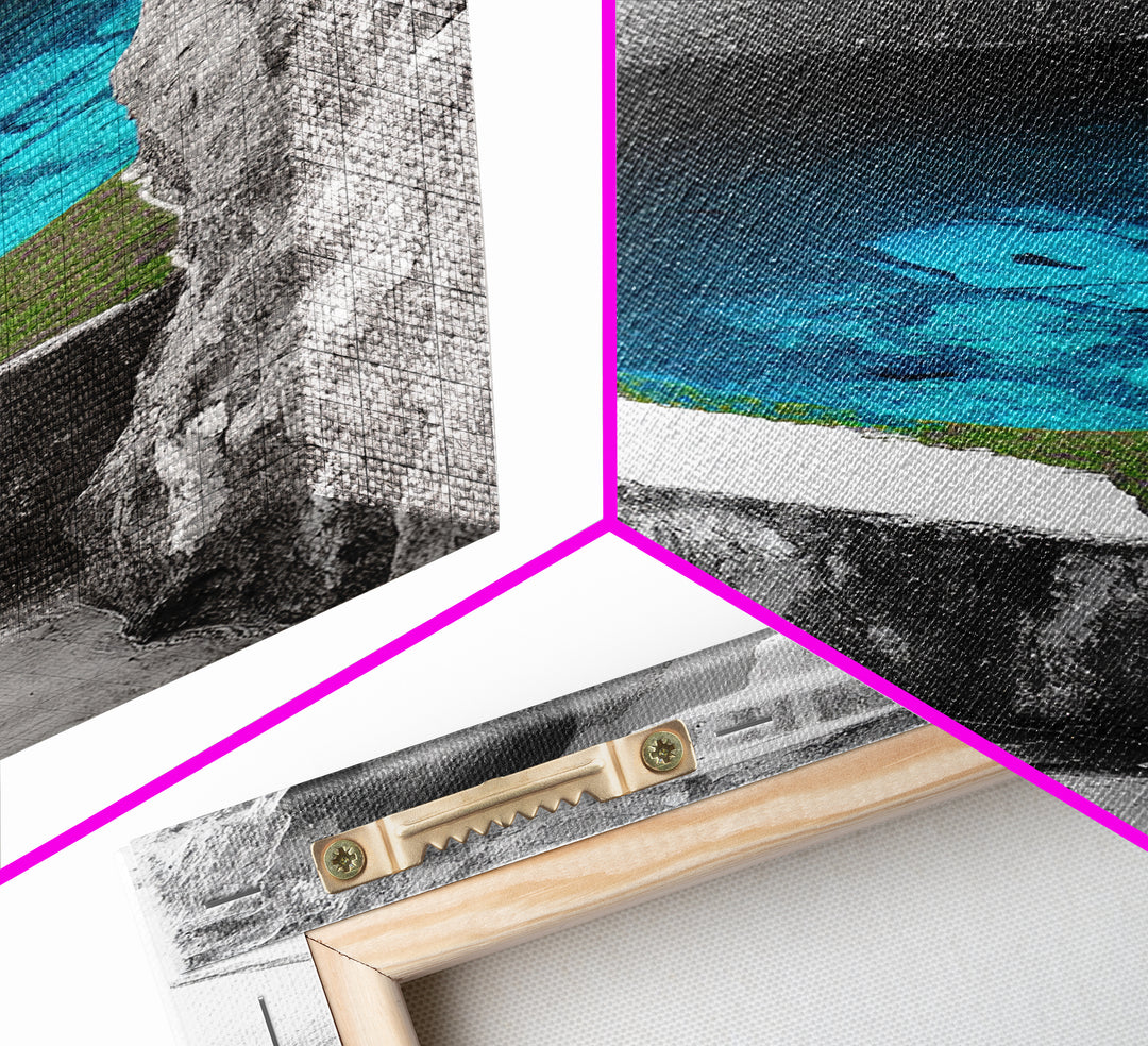 Blue Spring, Natural Oasis, Stone Pool, Canvas Print, Spa Bathroom Wall Art, Tranquil Escape, Minimalist Water Photography, Zen Vibes