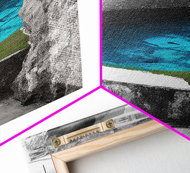 Blue Spring, Natural Oasis, Stone Pool, Canvas Print, Spa Bathroom Wall Art, Tranquil Escape, Minimalist Water Photography, Zen Vibes