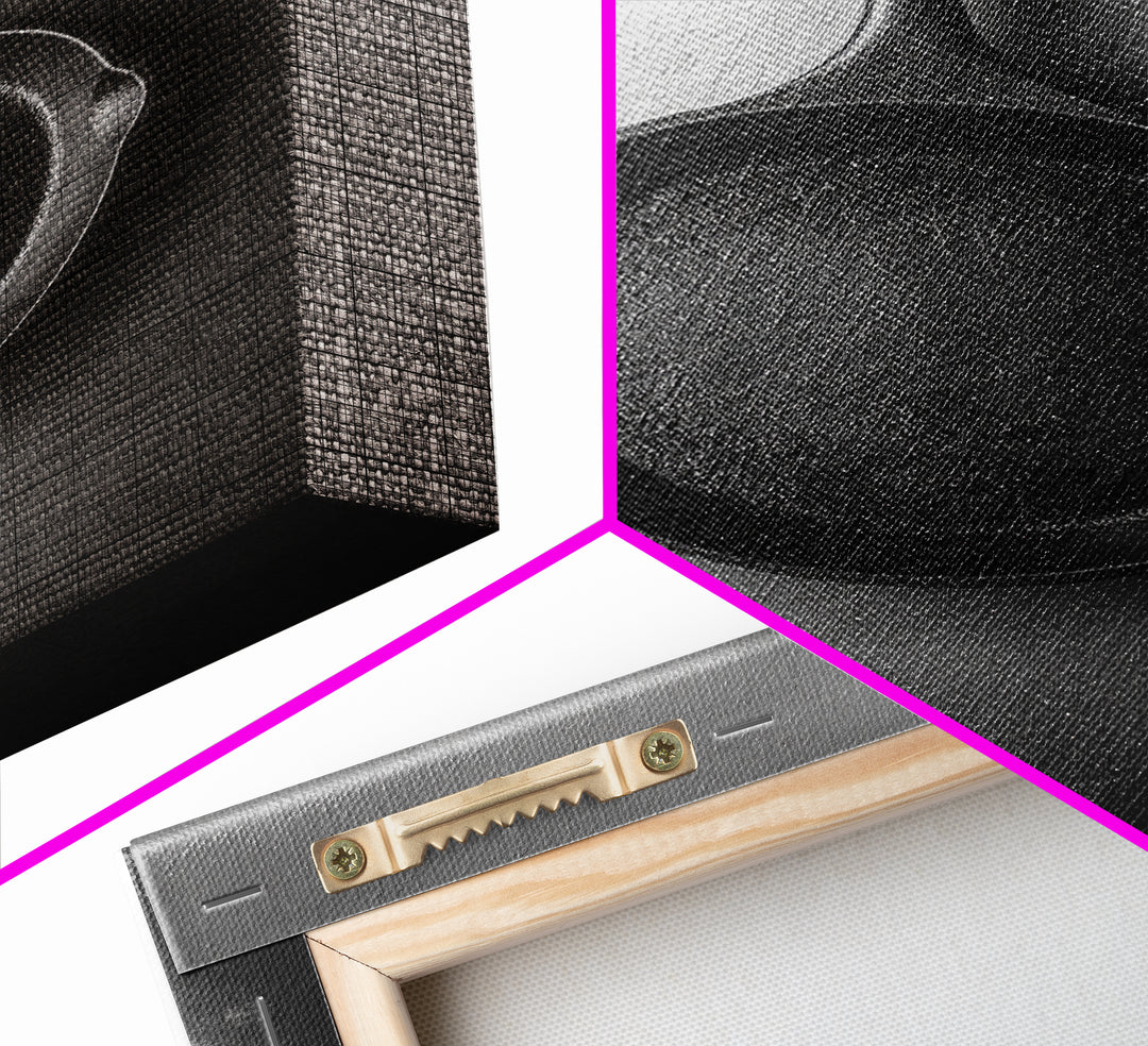 Cast Iron Pan, Rustic Kitchen, Black White Still Life, Framed Canvas Print, Kitchen Wall Art, Farmhouse Cooking Decor, Chef Gift Idea