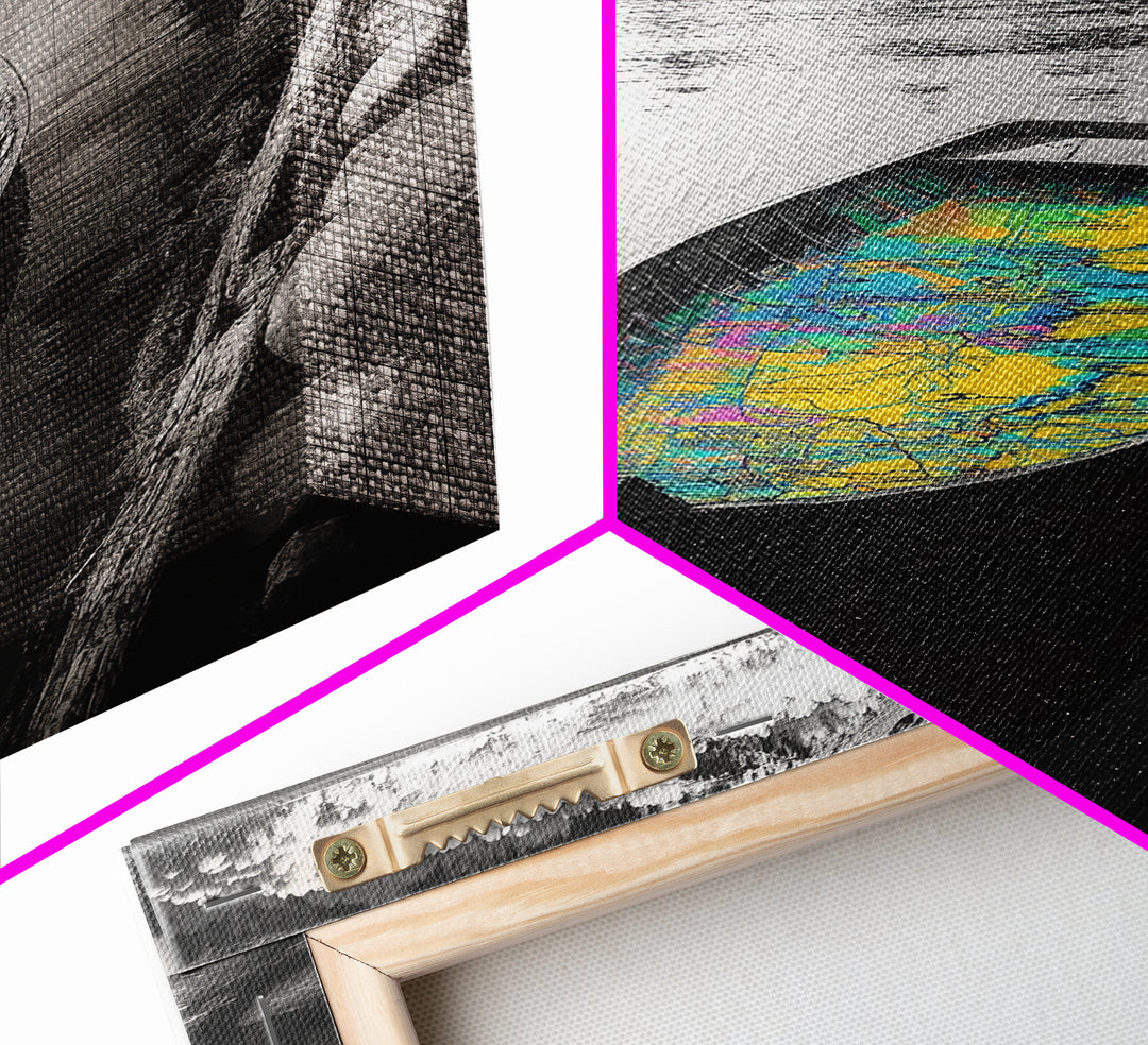 Rowboat Map Interior, Lake Reflections, Artistic Travel Theme, Canvas Print, Cabin Wall Art, Unique Lake House Decor, Explorer Style