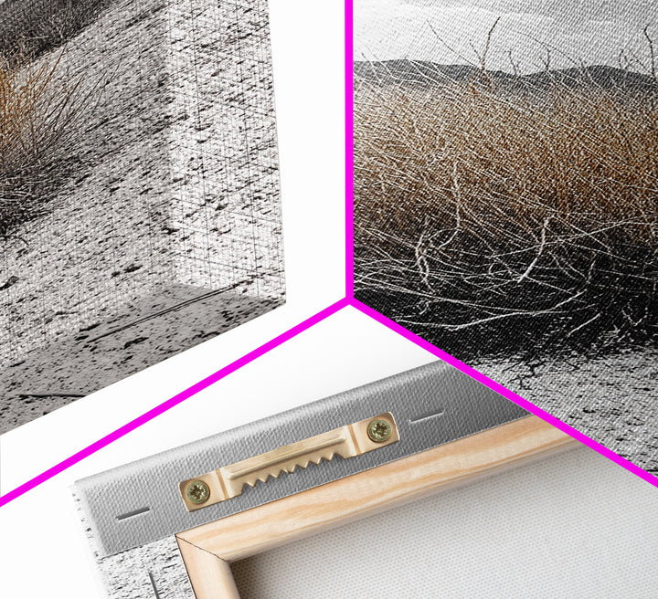 Desert Bush, Tumbleweed Scene, Dry Landscape, Minimalist Canvas Print, Desert Wall Art, Earth Tone Decor, Modern Living Room Art