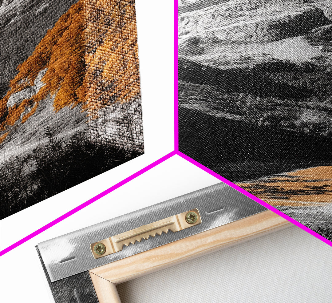 Autumn Valley Glow, Mountain View, Fall Landscape Photography, Framed Canvas Print, Living Room Wall Art, Rustic Farmhouse Style