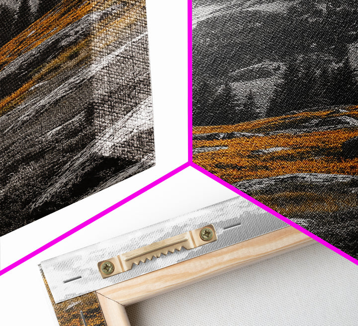 Mountain Peak, Alpine Landscape, Autumn Meadow, Framed Canvas Print, Fall Wall Art, Rustic Cabin Decor, Nature Photography, Living Room