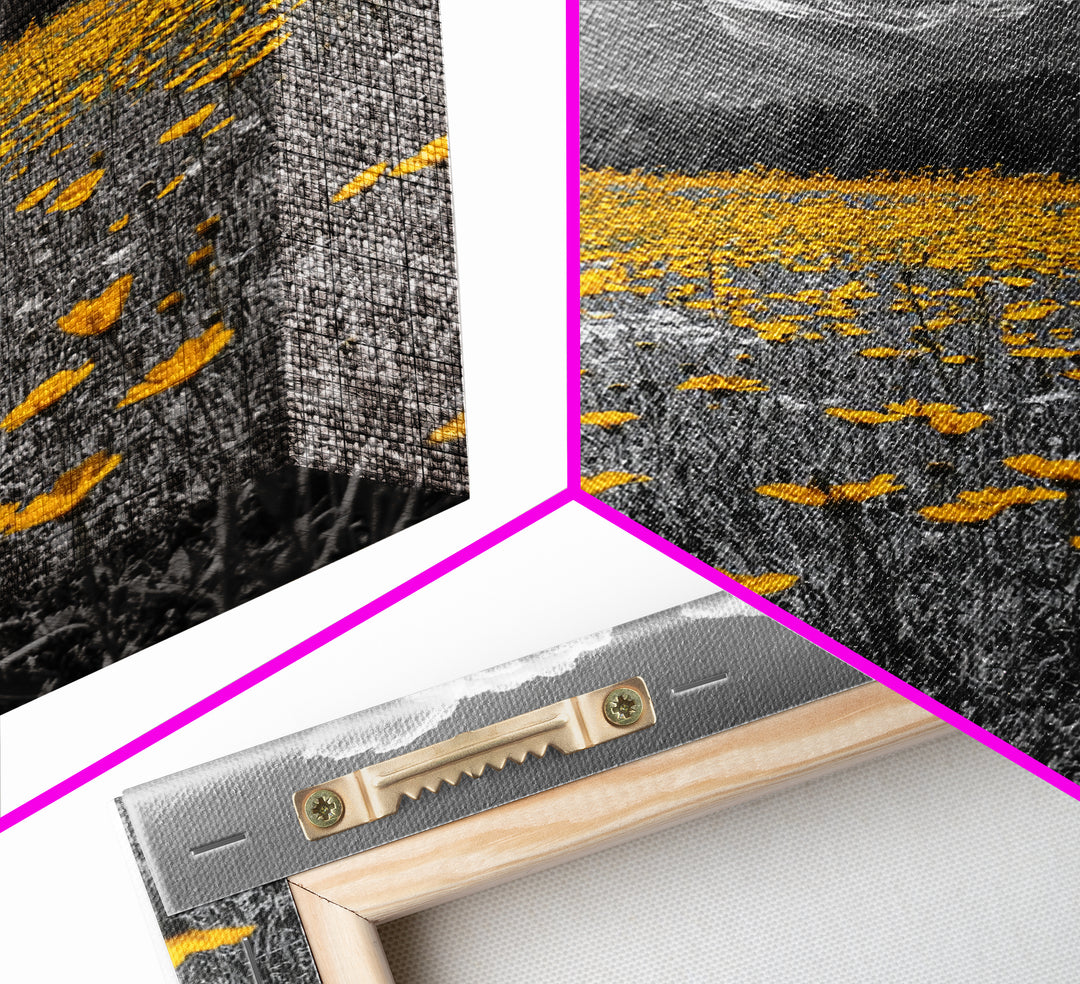 Yellow Wildflowers, Mountain Field, Blooming Meadow, Framed Canvas Print, Nature Photography, Rustic Decor, Dining Room Wall Art