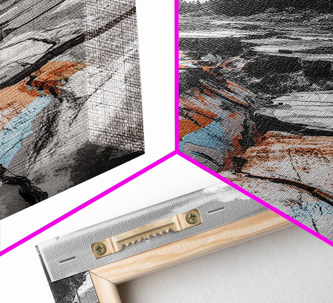 Cracked Earth, Desert Scene, Color Splash Photography, Framed Canvas Print, Modern Nature Wall Art, Industrial Decor, Earth Tones
