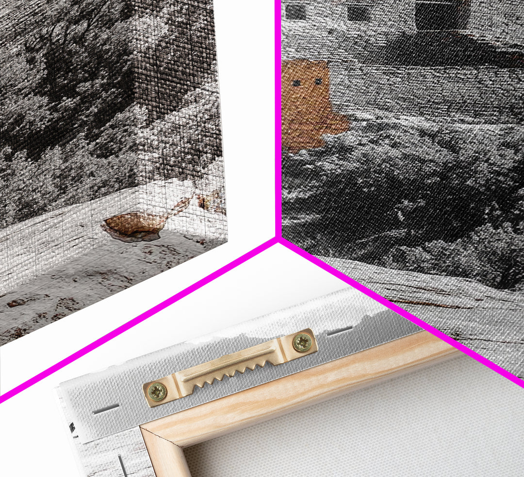 Desert Ruins, Black Bird, Ancient Architecture, Canvas Print, Historical Wall Art, Southwestern Decor, Moody Earth Tones, Living Room Art