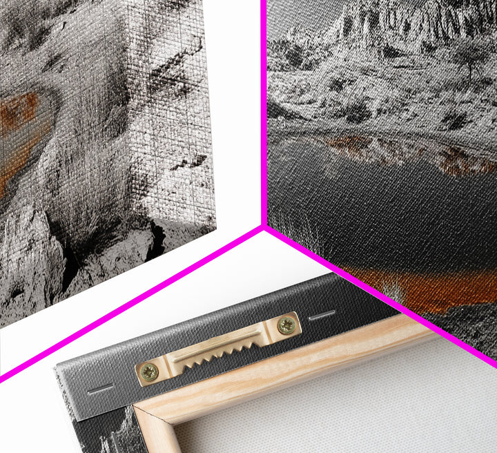 Desert Water Reflection, Desert Pond Scene, Minimalist Landscape Art, Framed Canvas Print, Neutral Wall Decor, Tranquil Nature Artwork