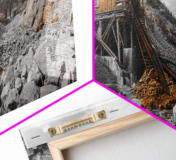 Desert Mine Cabin, Rustic Gold Landscape, Abandoned Building Scene, Framed Canvas Print, Western Art, Office Wall Decor