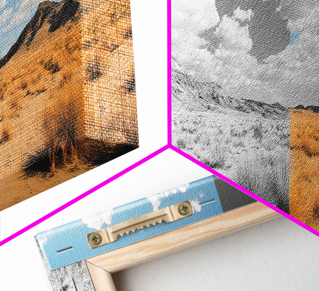 Desert Split, Before and After, Landscape Transformation, Canvas Print, modern western wall art, minimalist nature photography