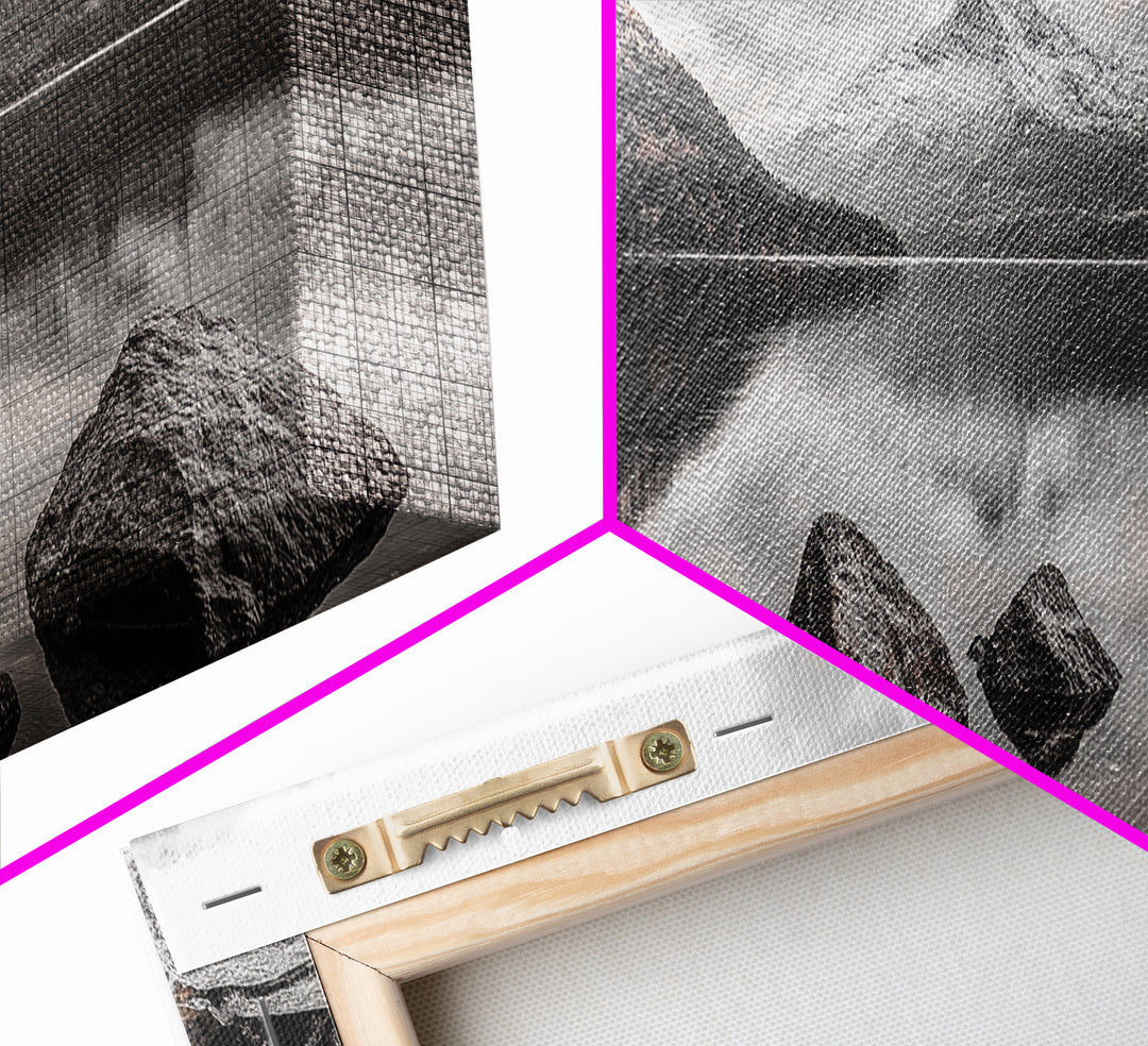 Autumn Lake Reflection, Serene Mountains, Warm Tones, Framed Canvas Print, Fall Home Decor, Rustic Landscape, Cabin Wall Art