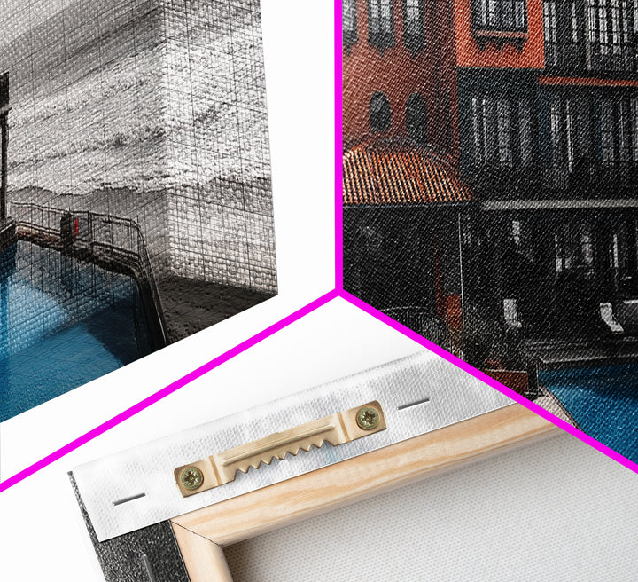 Coastal Villa, Ocean View, Infinity Pool, Sunset Escape, Framed Canvas Print, Beach House Decor, Mediterranean Art, Living Room Wall Art