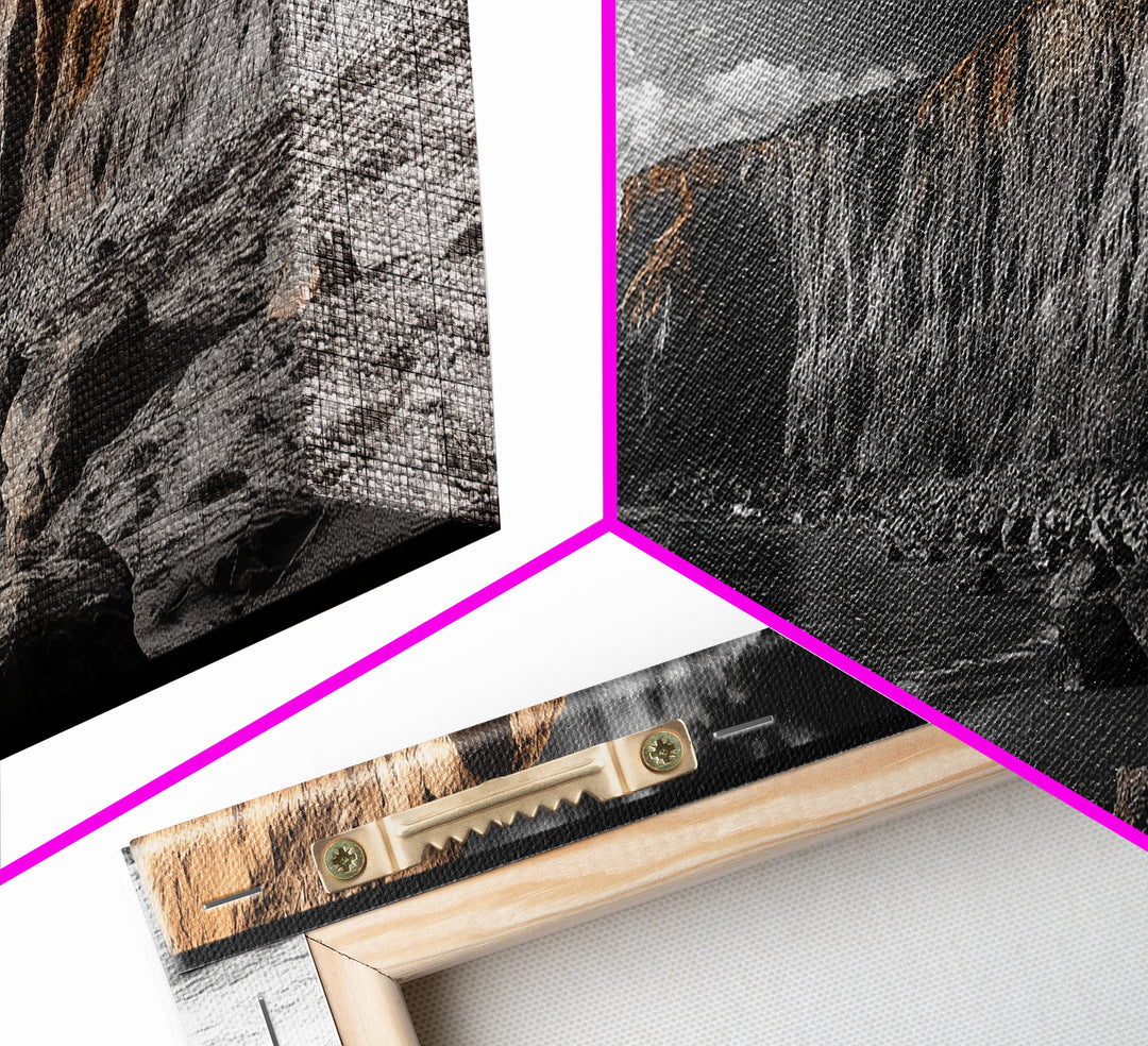 Coastal Cliffs Sunset, Rugged Shoreline Scene, Seaside Beauty, Framed Canvas Print, Earth Tone Art, Living Room Decor, Nature Wall Art