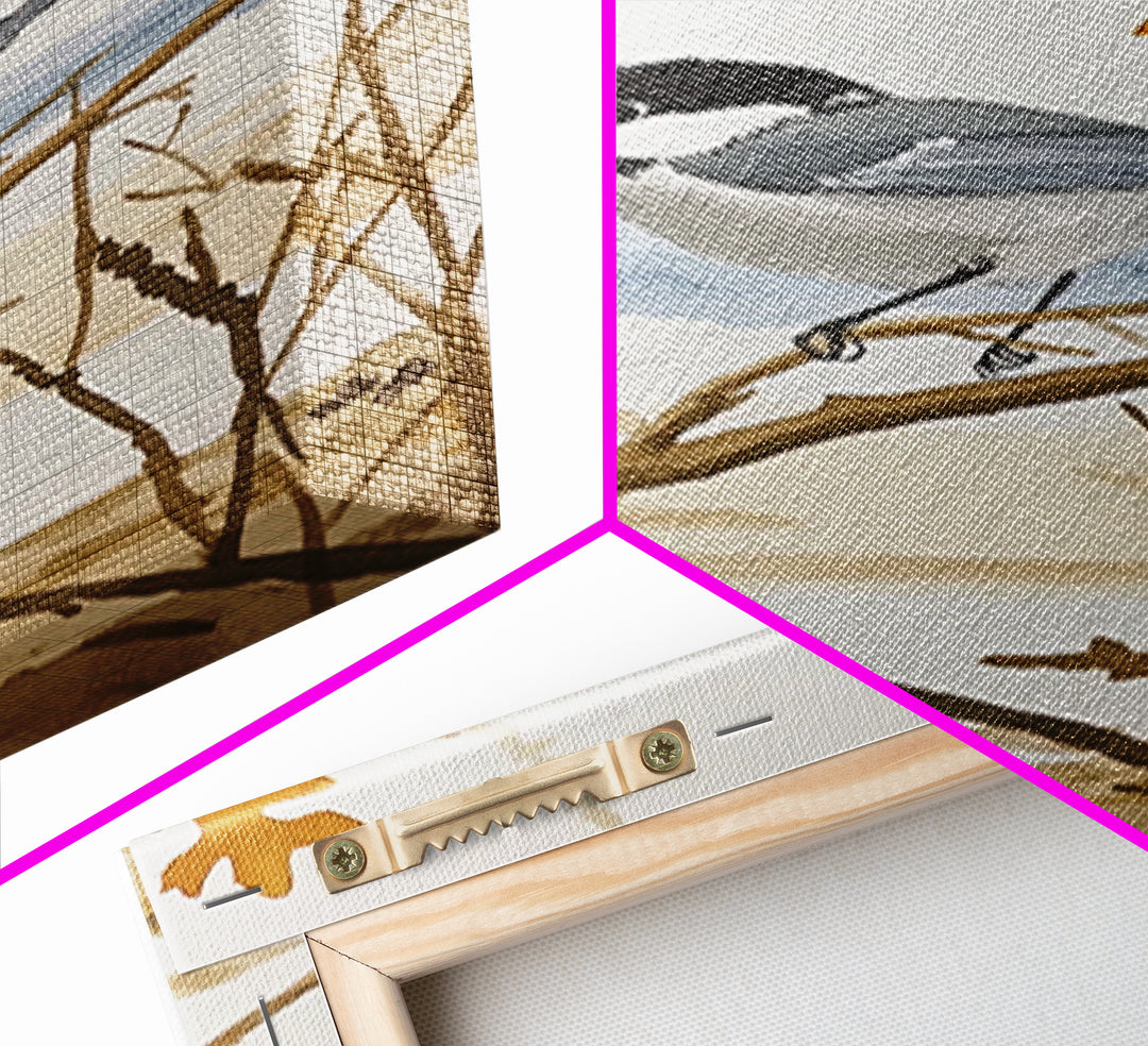 Coastal Chickadee On Driftwood Branch Wall Art, Beach House Decor, Nautical Nature Print, Bird Art Print, Serene Seaside Decor