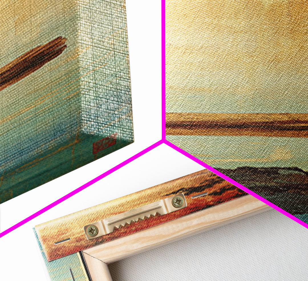 Floating Log And Stone Canvas Print, Japanese Zen Landscape Wall Art, Rustic Wabi Sabi Decor For Serene Living Room Decor