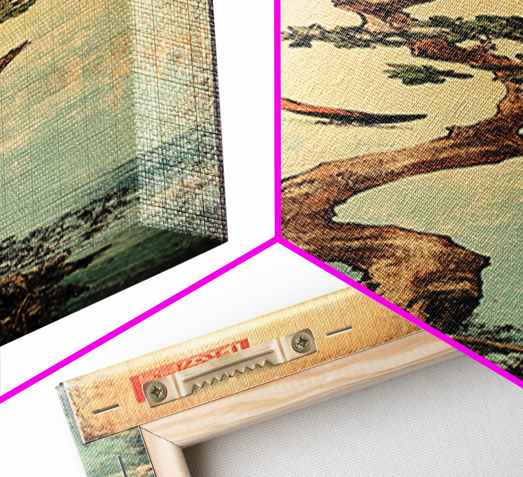 Bonsai Tree With Exposed Roots Wall Art, Japanese Botanical Canvas Print, Zen Nature Decor, Bird Wall Art, Wabi Sabi Decor