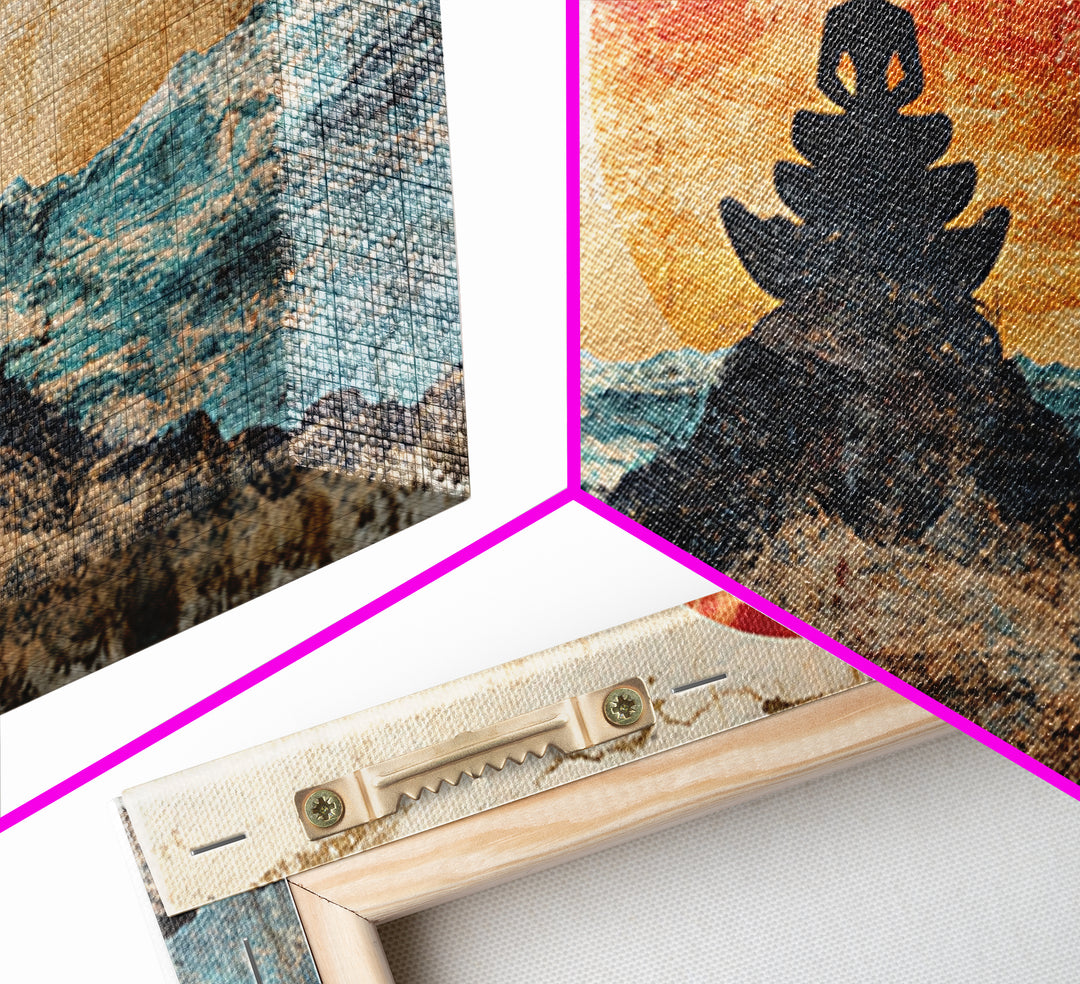 Buddha Meditation On Ocean Rocks Wall Art, Zen Canvas Print, Spiritual Decor, Mindfulness Art, Yoga Room Wall Decor, Calming Wall Art