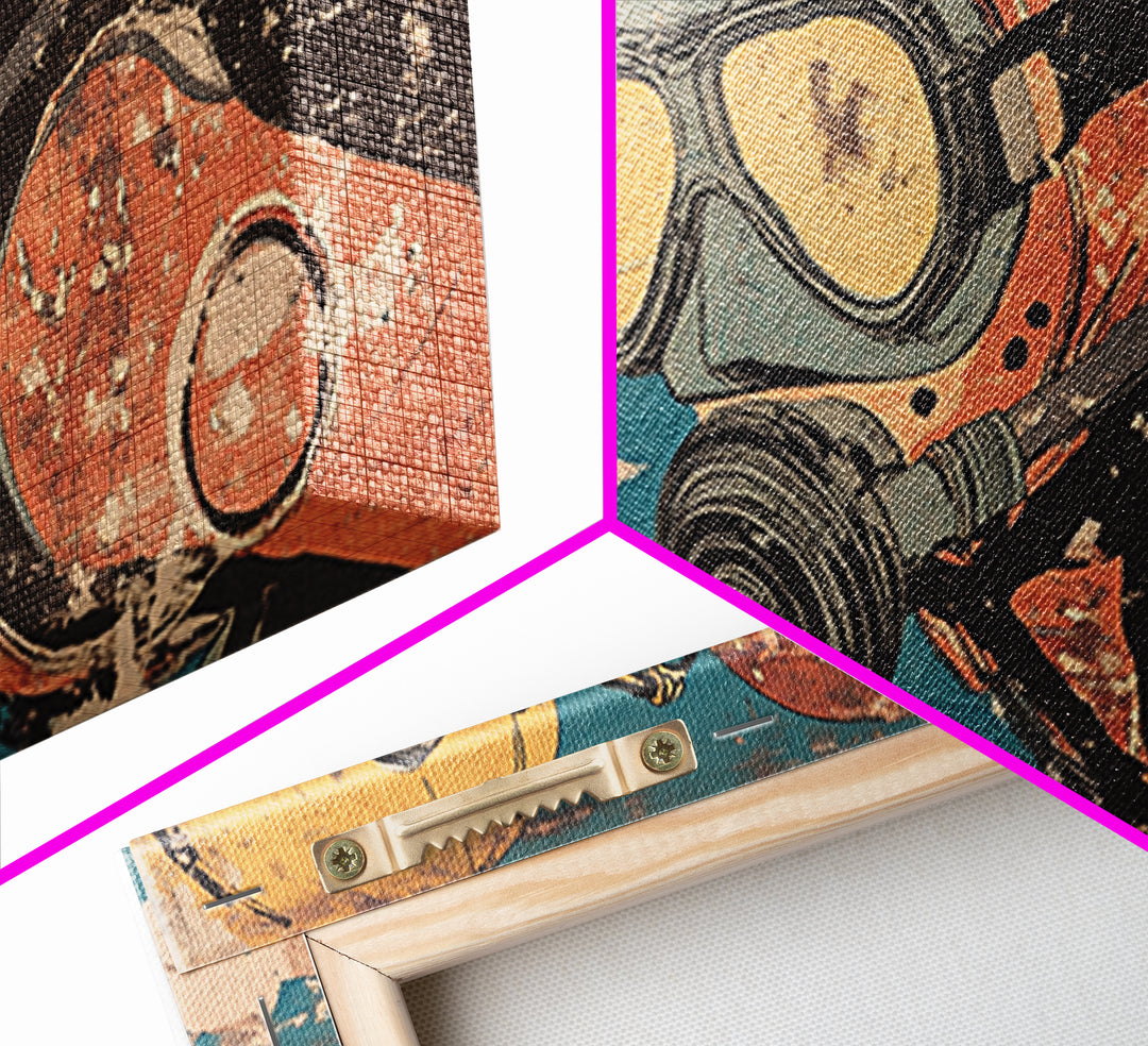 Retro Scuba Mask And Diving Gear Wall Art, Ocean Adventure Print, Nautical Man Cave Decor, Coastal Bathroom Decor, Gift For Him
