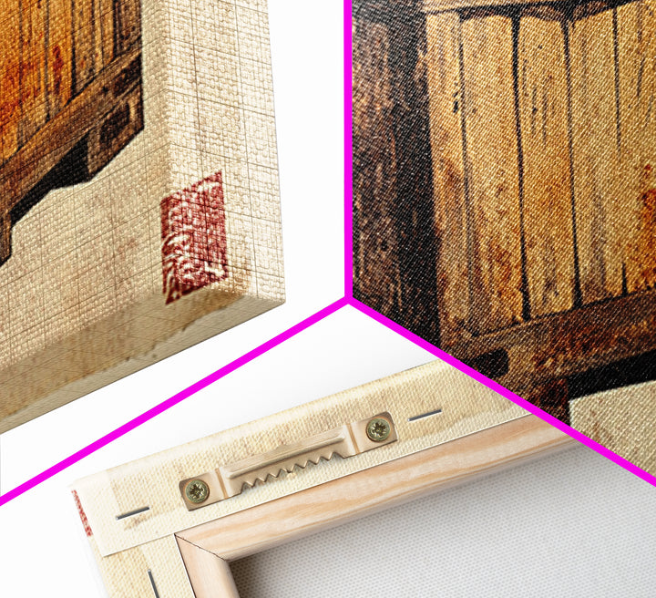 Rustic Wooden Shipping Crate Still Life Wall Art, Farmhouse Canvas Print For Industrial Decor And Masculine Office Decor