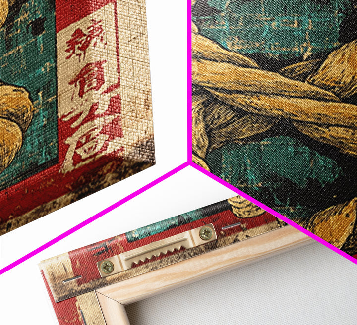 Sacred Japanese Shimenawa Rope Framed Canvas Print, Asian Wall Decor, Zen Home Decor, Rustic Wall Art, Japanese Wall Art