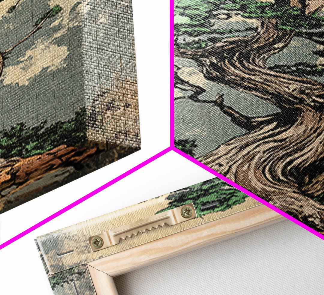 Twisted Bonsai Tree Wall Art, Japanese Zen Canvas Print, Nature Inspired Decor, Japandi Wall Decor, Calming Living Room Art