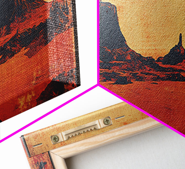 Monument Valley Desert Sunset Wall Art, Southwestern Canvas Print, Western Landscape, Cowboy Decor, Large Living Room Art