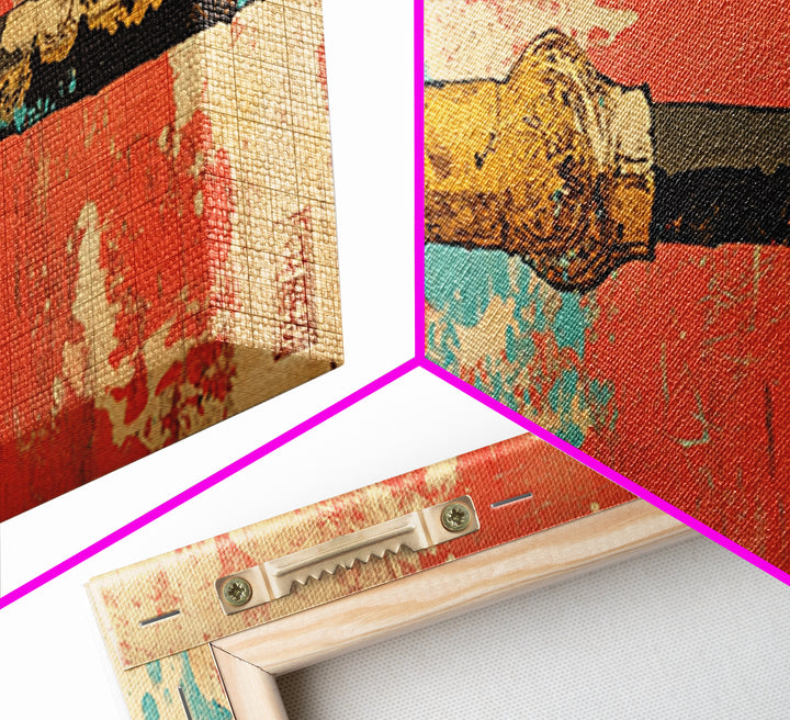 Samurai Katana With Cherry Blossoms Wall Art, Japanese Sword Canvas Print, Martial Arts Decor, Bold Asian Wall Decor, Gift For Him
