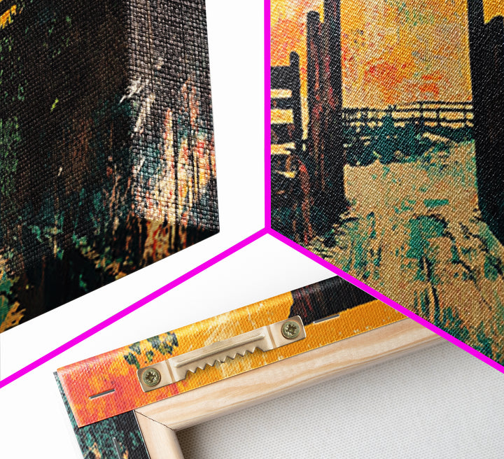 Japanese Torii Gate At Sunset Wall Art, Zen Landscape Canvas Print, Japandi Decor, Meditation Room Art, Asian Wall Decor