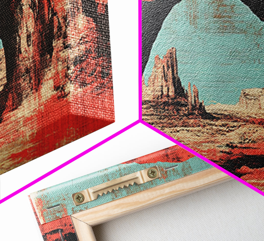 Red Desert Arch And Turquoise Sky Wall Art, Southwestern Landscape Print, Arizona Decor, Modern Rustic Living Room Canvas