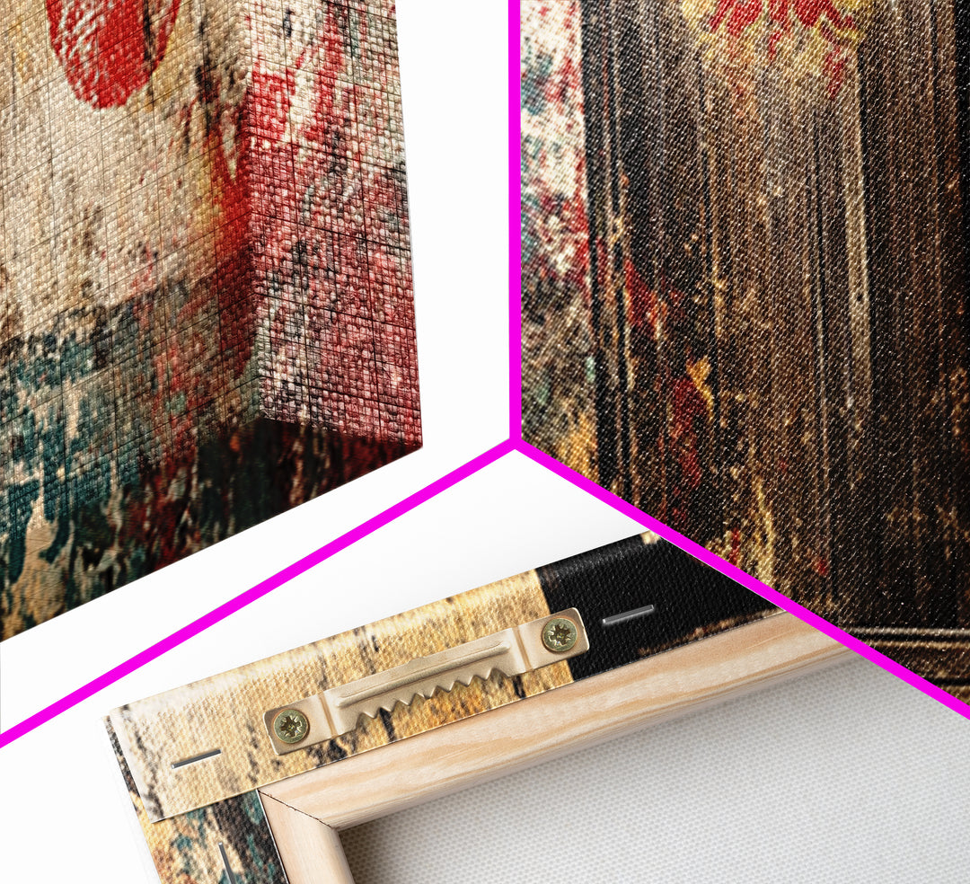 Weathered Japanese Doorway Framed Canvas Print, Wabi Sabi Wall Decor, Asian Inspired Art, Rustic Entryway Home Decor Gift