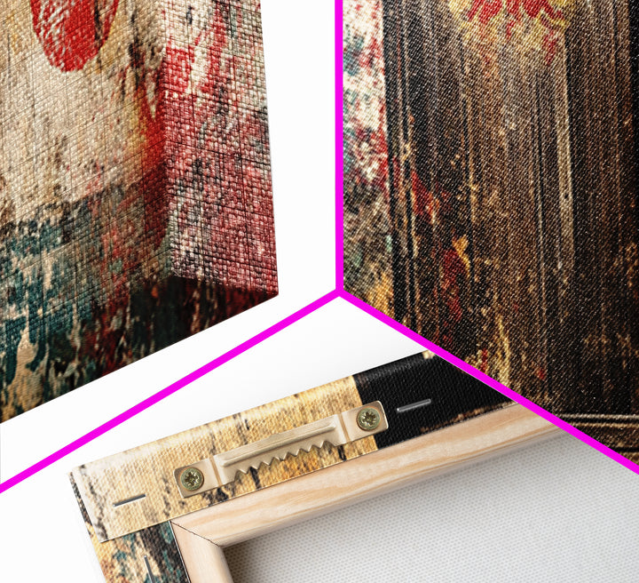 Weathered Japanese Doorway Framed Canvas Print, Wabi Sabi Wall Decor, Asian Inspired Art, Rustic Entryway Home Decor Gift