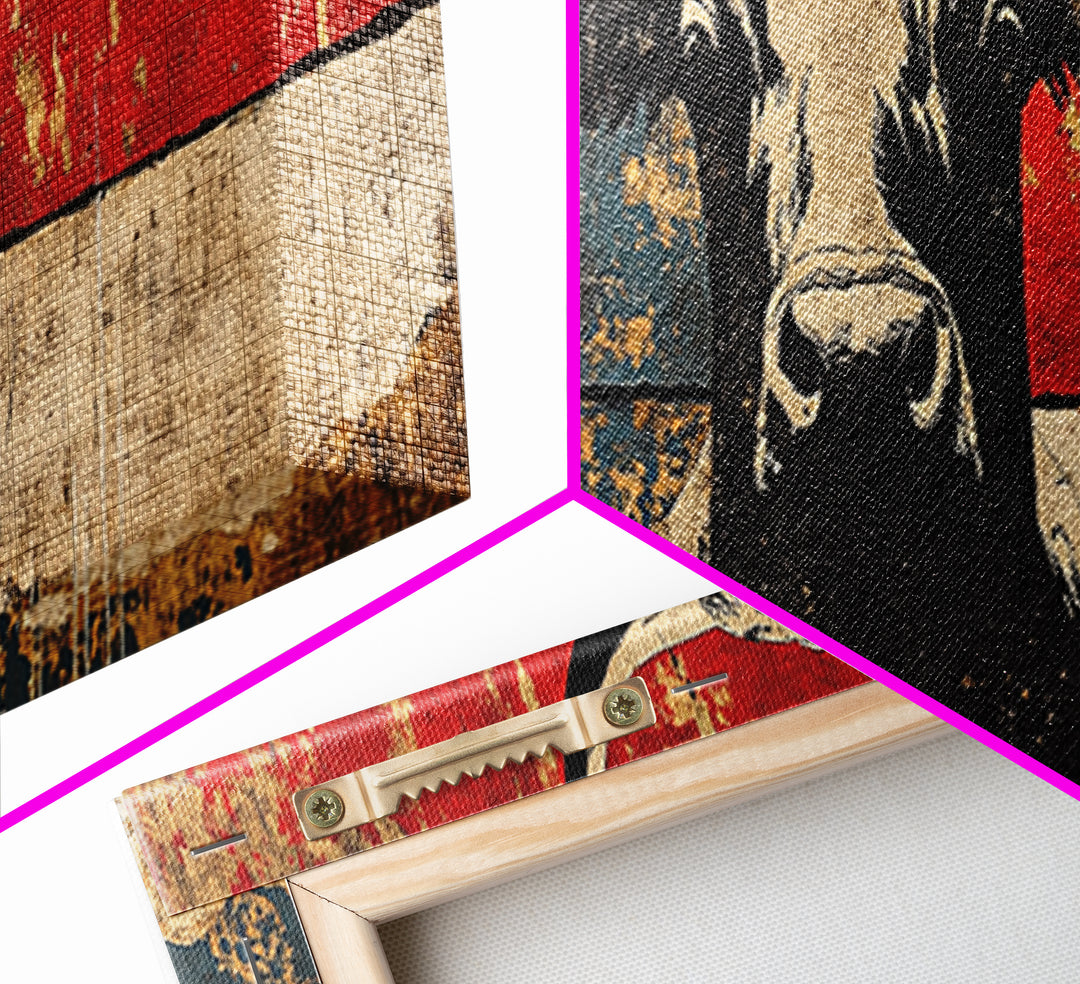 Black Longhorn Bull Texas Flag Wall Art, Western Canvas Print, Rustic Ranch Decor, Cowboy Man Cave Decor, Americana Gift